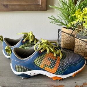 Kids' Blue and Green Footjoy Freestyle Golf Shoes